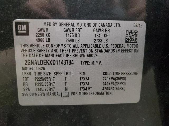 Photo 14 from auction – 2013 CHEVROLET EQUINOX LT with VIN 2GNALDEKXD1148784
