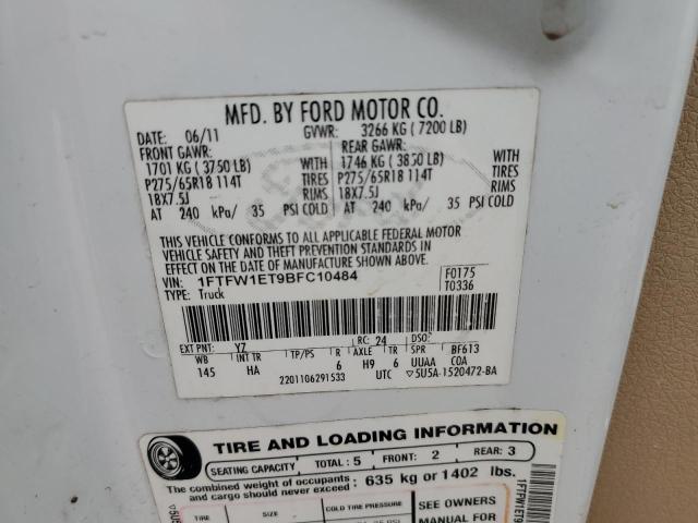 Photo 14 from auction – 2011 FORD F150 SUPER with VIN 1FTFW1ET9BFC10484