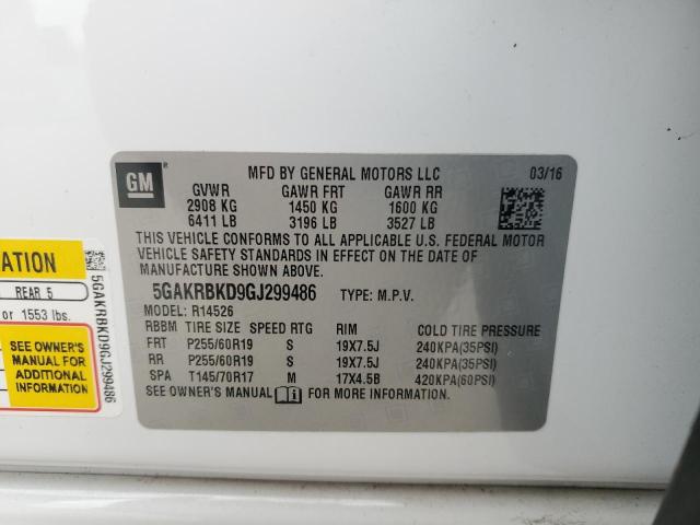Photo 14 from auction – 2016 BUICK ENCLAVE with VIN 5GAKRBKD9GJ299486