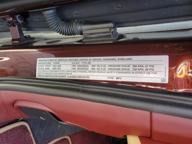 Photo 14 from auction – 2021 BENTLEY BENTAYGA with VIN SJAAM2ZV4MC033785
