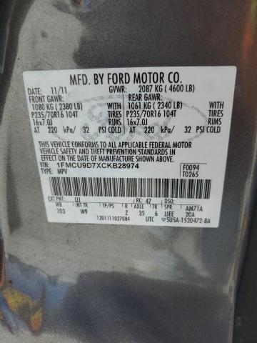 Photo 14 from auction – 2012 FORD ESCAPE XLT with VIN 1FMCU9D7XCKB28974