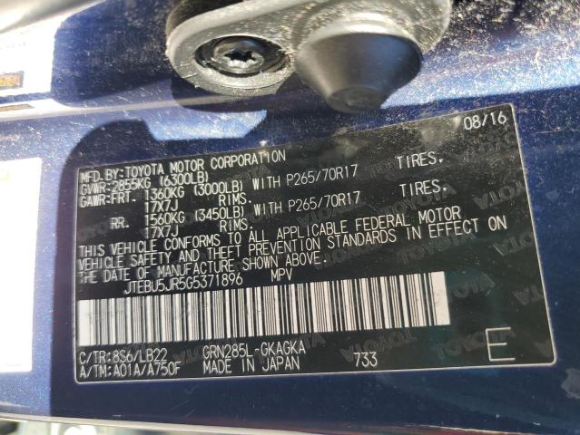 Photo 14 from auction – 2016 TOYOTA 4RUNNER SR with VIN JTEBU5JR5G5371896
