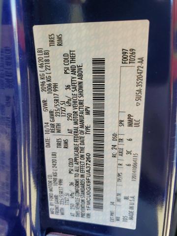 Photo 14 from auction – 2015 FORD ESCAPE SE with VIN 1FMCU0GX9FUA37260