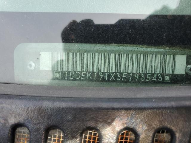 Photo 14 from auction – 2003 CHEVROLET SILVERADO with VIN 1GCEK19TX3E193543