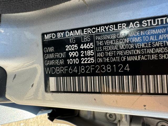 Photo 10 from auction – 2002 MERCEDES-BENZ C 320 with VIN WDBRF64J82F238124