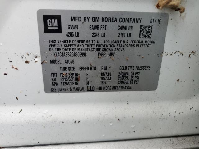 Photo 14 from auction – 2016 BUICK ENCORE with VIN KL4CJASB2GB605998