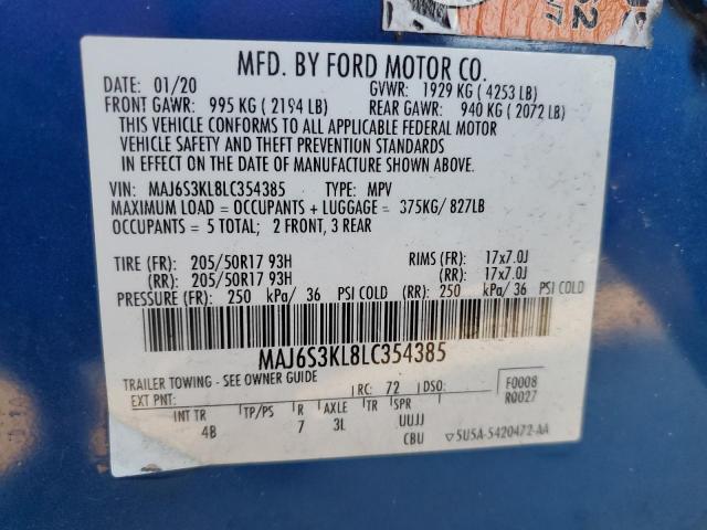 Photo 14 from auction – 2020 FORD ECOSPORT T with VIN MAJ6S3KL8LC354385