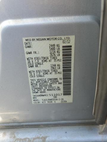 Photo 14 from auction – 2012 NISSAN XTERRA OFF with VIN 5N1AN0NW4CC511017