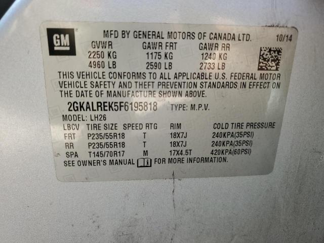 Photo 14 from auction – 2015 GMC TERRAIN SL with VIN 2GKALREK5F6195818