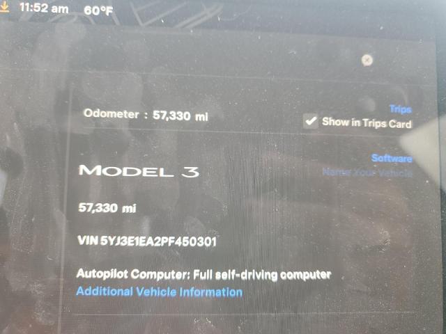 Photo 9 from auction – 2023 TESLA MODEL 3 with VIN 5YJ3E1EA2PF450301