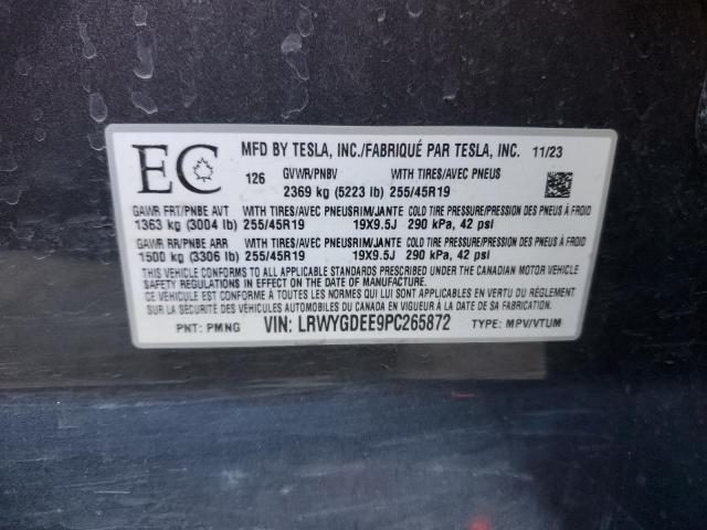 Photo 14 from auction – 2023 TESLA MODEL Y with VIN LRWYGDEE9PC265872