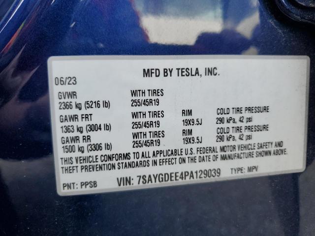 Photo 14 from auction – 2023 TESLA MODEL Y with VIN 7SAYGDEE4PA129039