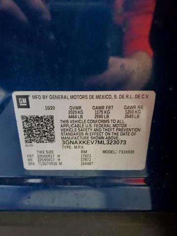 Photo 14 from auction – 2021 CHEVROLET EQUINOX LT with VIN 3GNAXKEV7ML323073