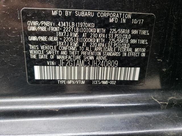 Photo 14 from auction – 2018 SUBARU CROSSTREK with VIN JF2GTAMC3JH240809