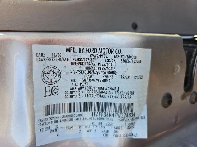 Photo 10 from auction – 2007 FORD FOCUS ZXW with VIN 1FAFP36N47W228834