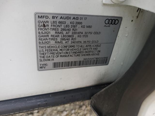 Photo 14 from auction – 2017 AUDI Q7 PRESTIG with VIN WA1VAAF78HD041892