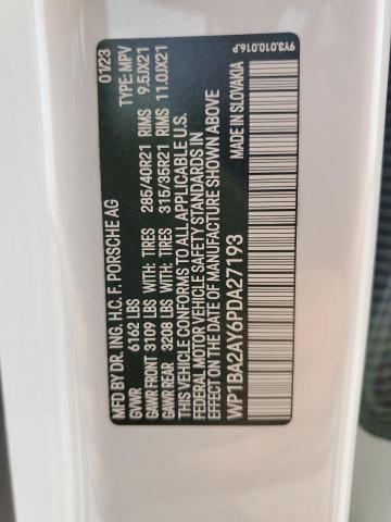 Photo 14 from auction – 2023 PORSCHE CAYENNE CO with VIN WP1BA2AY6PDA27193