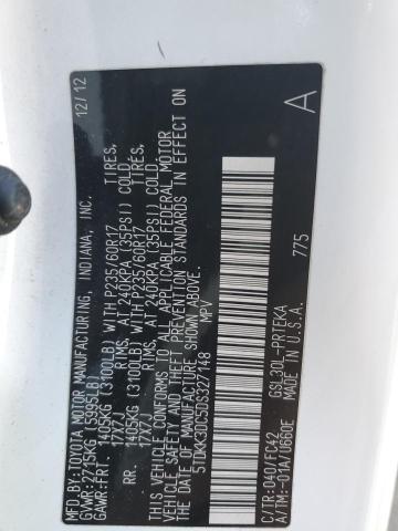Photo 14 from auction – 2013 TOYOTA SIENNA LE with VIN 5TDKK3DC5DS327148