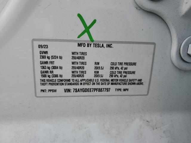 Photo 14 from auction – 2023 TESLA MODEL Y with VIN 7SAYGDEE7PF887797