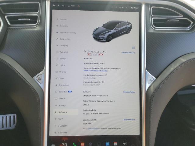 Photo 9 from auction – 2017 TESLA MODEL S with VIN 5YJSA1E43HF200066