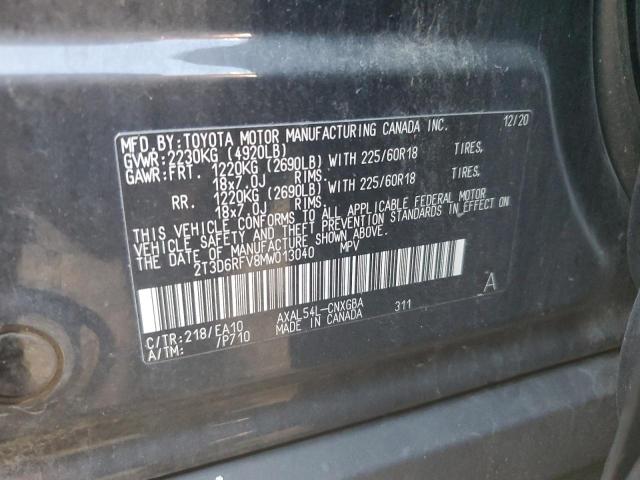 Photo 14 from auction – 2021 TOYOTA RAV4 LIMIT with VIN 2T3D6RFV8MW013040