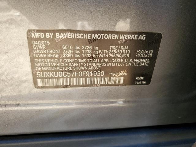 Photo 14 from auction – 2015 BMW X6 SDRIVE3 with VIN 5UXKU0C57F0F91930