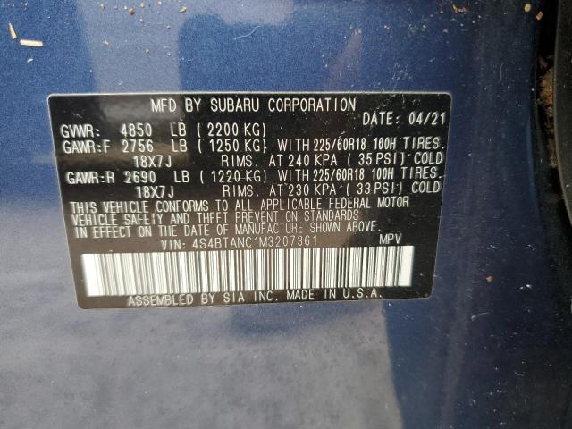 Photo 14 from auction – 2021 SUBARU OUTBACK LI with VIN 4S4BTANC1M3207361