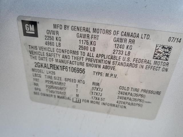 Photo 14 from auction – 2015 GMC TERRAIN SL with VIN 2GKALREK1F6106956