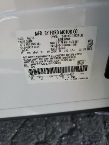 Photo 14 from auction – 2018 FORD EDGE SEL with VIN 2FMPK3J95JBC38056