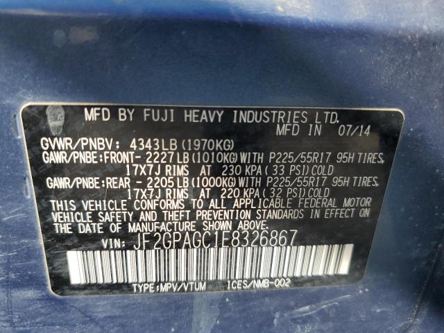 Photo 14 from auction – 2014 SUBARU XV CROSSTR with VIN JF2GPAGC1E8326867