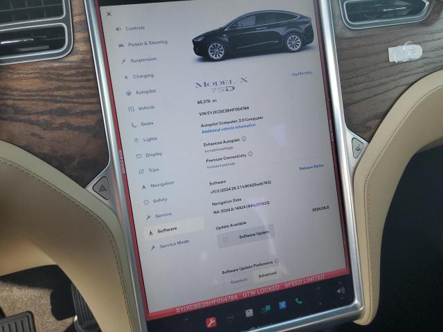 Photo 9 from auction – 2017 TESLA MODEL X with VIN 5YJXCBE28HF054784
