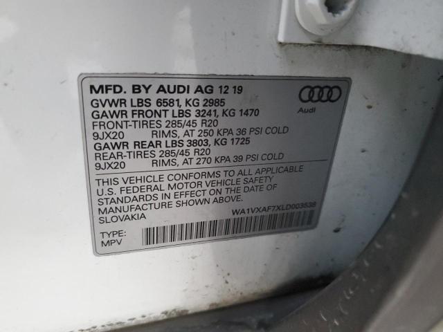 Photo 14 from auction – 2020 AUDI Q7 PRESTIG with VIN WA1VXAF7XLD003538