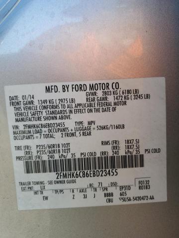 Photo 14 from auction – 2014 FORD FLEX SEL with VIN 2FMHK6C86EBD23455