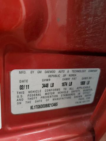 Photo 14 from auction – 2011 CHEVROLET AVEO LT with VIN KL1TG6DE0BB213465