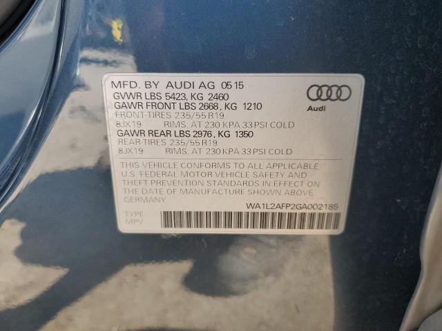 Photo 14 from auction – 2016 AUDI Q5 PREMIUM with VIN WA1L2AFP2GA002185
