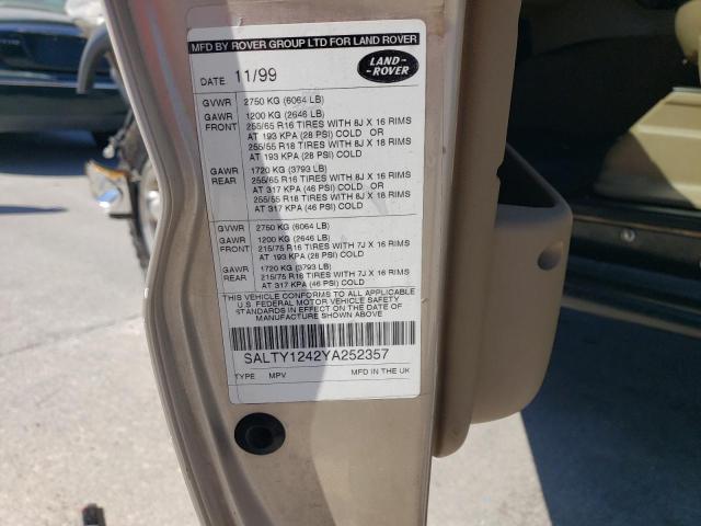 Photo 14 from auction – 2000 LAND ROVER DISCOVERY with VIN SALTY1242YA252357