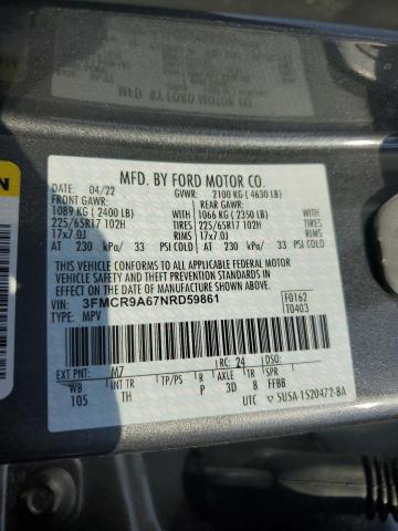 Photo 14 from auction – 2022 FORD BRONCO SPO with VIN 3FMCR9A67NRD59861