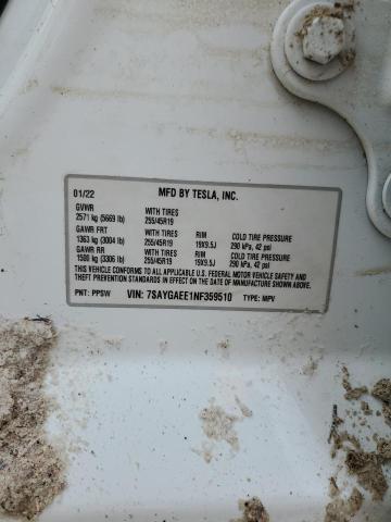 Photo 14 from auction – 2022 TESLA MODEL Y with VIN 7SAYGAEE1NF359510