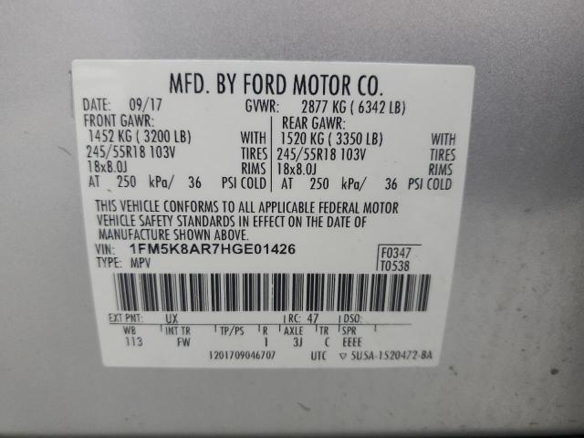 Photo 14 from auction – 2017 FORD EXPLORER P with VIN 1FM5K8AR7HGE01426