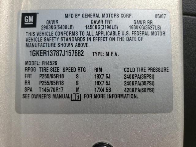 Photo 14 from auction – 2007 GMC ACADIA SLE with VIN 1GKER13787J157682