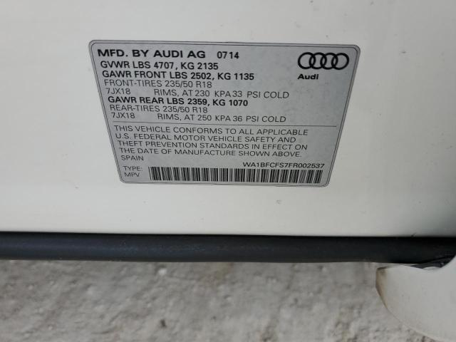 Photo 14 from auction – 2015 AUDI Q3 PREMIUM with VIN WA1BFCFS7FR002537