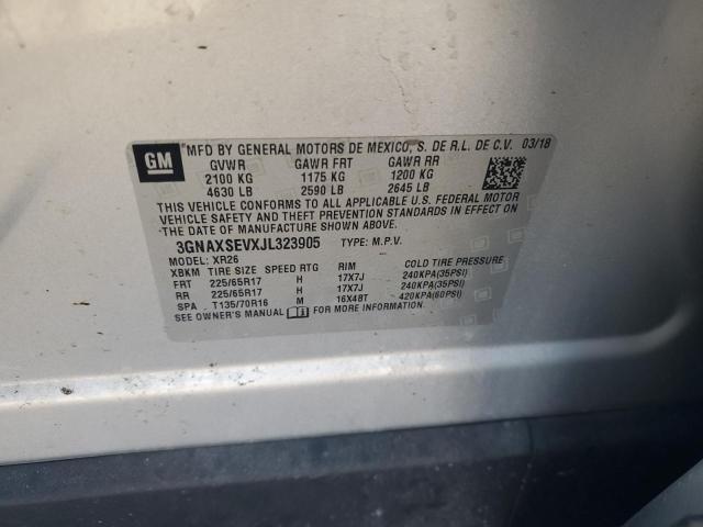 Photo 14 from auction – 2018 CHEVROLET EQUINOX LT with VIN 3GNAXSEVXJL323905