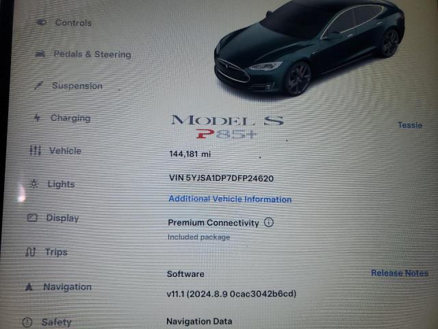 Photo 9 from auction – 2013 TESLA MODEL S with VIN 5YJSA1DP7DFP24620