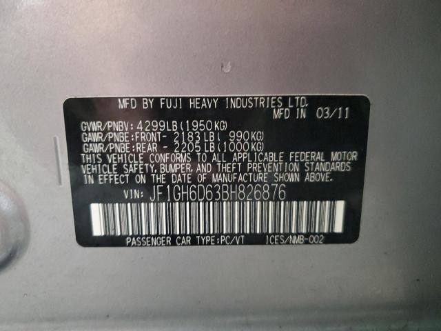Photo 14 from auction – 2011 SUBARU IMPREZA OU with VIN JF1GH6D63BH826876