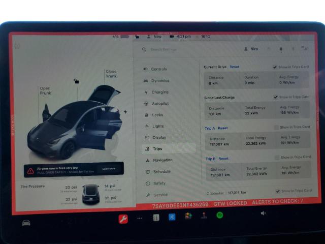 Photo 9 from auction – 2022 TESLA MODEL Y with VIN 7SAYGDEE3NF435259