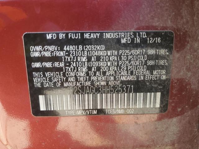 Photo 14 from auction – 2017 SUBARU FORESTER 2 with VIN JF2SJAGC3HH525371