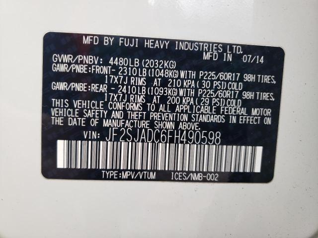 Photo 14 from auction – 2015 SUBARU FORESTER 2 with VIN JF2SJADC6FH490598