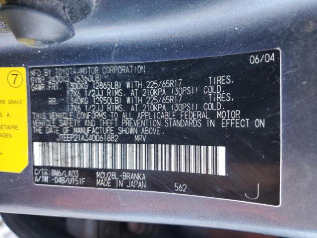 Photo 14 from auction – 2004 TOYOTA HIGHLANDER with VIN JTEEP21A340061882