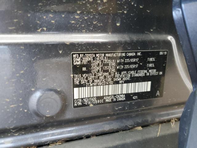 Photo 14 from auction – 2019 TOYOTA RAV4 XLE with VIN 2T3W1RFV6KC014192