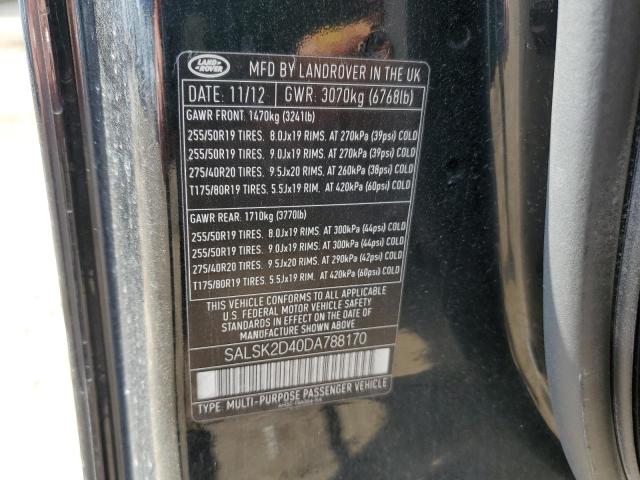 Photo 14 from auction – 2013 LAND ROVER RANGE ROVE with VIN SALSK2D40DA788170
